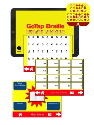 시각장애인용 영어점자학습 앱 -GoTap Braille-(아이패드 미포함) / 고탭 점자 / 10.2인치 아이패드용 / 영어점자 촉각인지학습