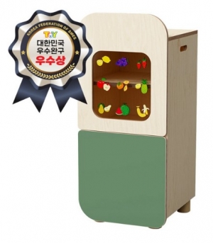 자작합판소꿉놀이 냉장고 바실 / 역할놀이 / 주방놀이