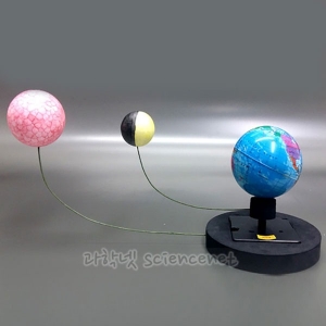 UB 지구와달의운동모형만들기 A형 (삼구의-지구.달.태양) *최소수량 5개 / 자동회전식 건전지미포함