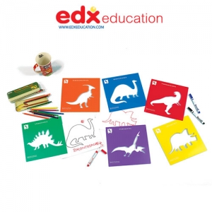 EDX 공룡나라스텐실 (도안판 6장) / 공판화