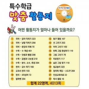 특수학급 맞춤활동지(USB) - 22개 영역 / 특수학급USB활동지 / 특수학급활동지