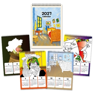 2027년 양띠해 컬러링 캘린더-명화3 *최소수량 10개 / 2027년달력 / 2027년캘린더