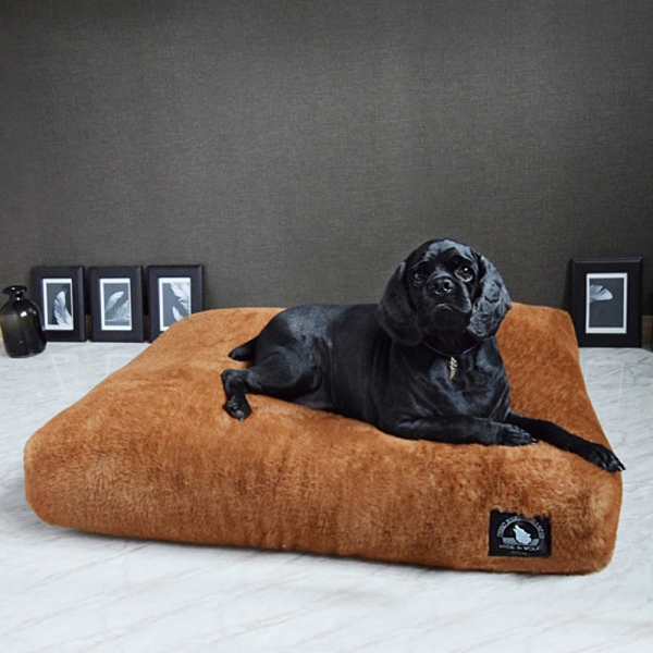 BROWN FUR BED