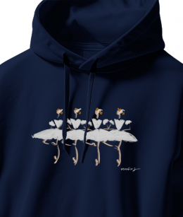 VERONICA J - LITTE 4 SWAN HOODIES - BLUE BLACK