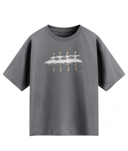 VERONICA J - [2차 재입고]  LITTE 4 SWAN T SHIRT - DUSTY GRAY