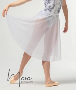 Mara Dancewear - Long Mesh Skirt (Pure White)