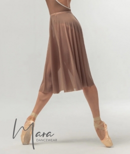 Mara Dancewear - Long Mesh Skirt (Light Brown)