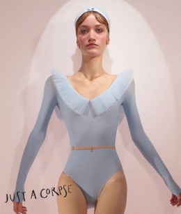 JAC - GRAND decollete leotard with pleated tutu collar