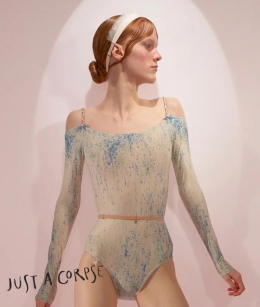 JAC - SPRINKLE MERINGUE off shoulder leotard with cake candle straps