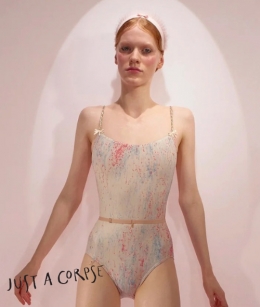 JAC - SPRINKLE MERINGUE camisole leotard with cake candle straps