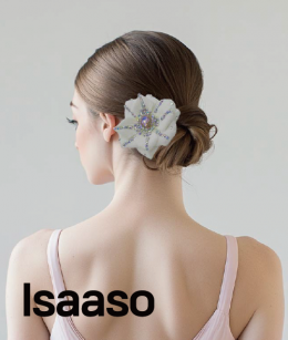 르사소작업실 - 장미 벨벳 화이트 머리장식