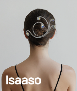 르사소작업실 - 옆꽂이 라인스톤체인 실버 큐빅장식