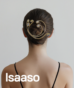 르사소작업실 - 옆꽂이 라인스톤체인 골드 큐빅장식