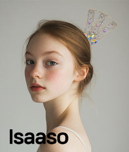 르사소작업실 - 뒤꽂이 부채라인 실버 큐빅 장식