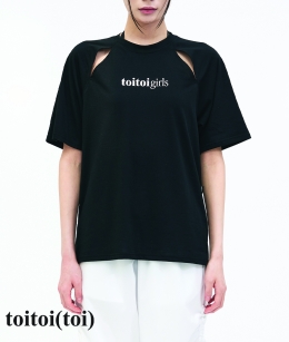 Toitoi - 'toitoigirls' Cut Out Raglan Tee _ BLACK