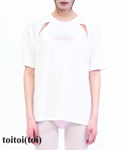 Toitoi - 'toitoigirls' Cut Out Raglan Tee _ WHITE