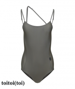 Toitoi - Signature Oblique Strap Leotard _ TAUPE