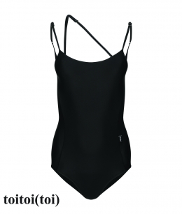 Toitoi - Signature Oblique Strap Leotard _ BLACK