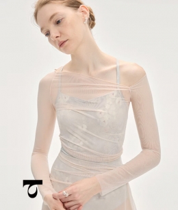 Typha - Asymmetrical One shoulder Mesh Top