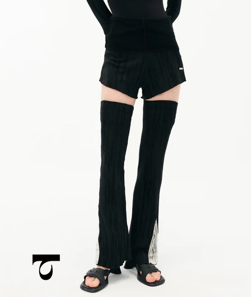 Typha - Textured Stripe Fleece-Lined Leg Warmers