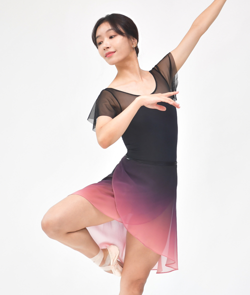 Soulee in Ballet - 여울 그라데이션 랩스커트 미듐 (블랙핑크)