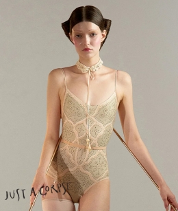 JAC - PUNCHED LEATHER printed camisole leotard