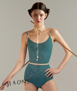 JAC - EYELET LACE seamless camisole leotard