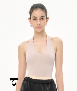 Typha - Polarised Velour Feel Neck-Hanging Backless Leotard