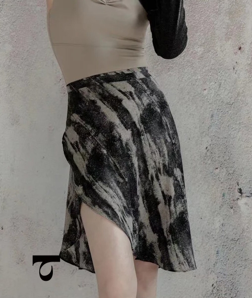 Typha - Midi Wrap with Ink Faconne Pattern