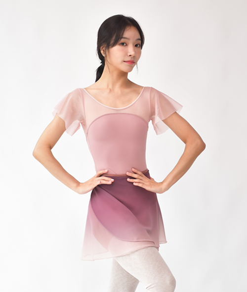 Soulee in Ballet - 여울 그라데이션 랩스커트 숏 (심비색)