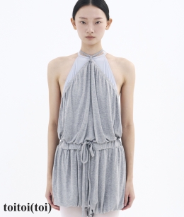 Toitoi - Halter Balloon Romper _ Mist Melange