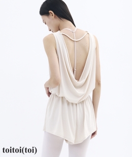 Toitoi - Drape Back Romper _ Vanilla Cream