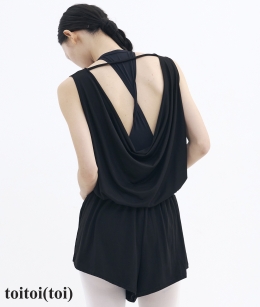 Toitoi - Drape Back Romper _ Black
