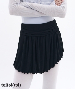 Toitoi - Unfold Shirring Skirt _ Black