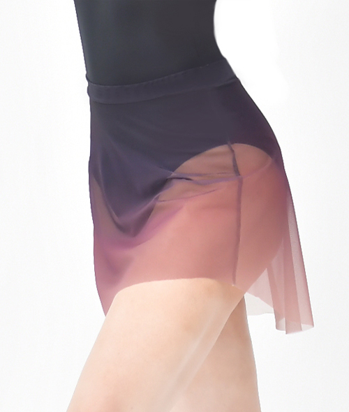 Soulee in Ballet - 물드리니 메쉬 풀온스커트 숏 (검홍)