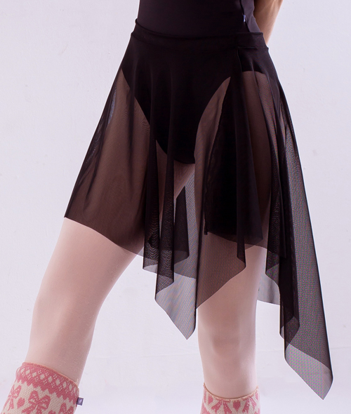 Soulee in Ballet - 은결 메쉬 언발스커트 (블랙)