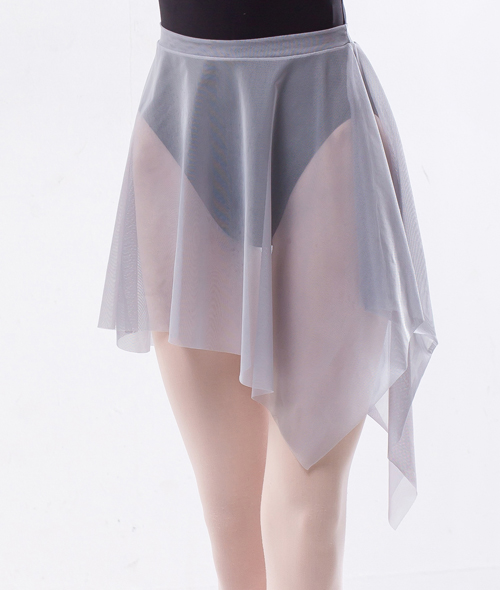 Soulee in Ballet - 은결 메쉬 언발스커트 (연회색)