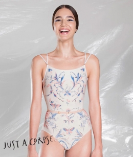 JAC - PORCELAIN BLOOM cross back leotard