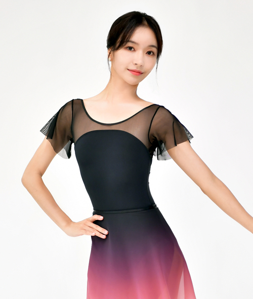 Soulee in Ballet - 새나 러플소매 레오타드 (블랙)