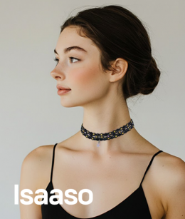 르사소작업실 - 초커 홀레이스 블랙 목걸이