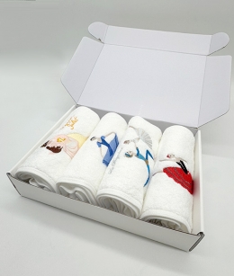 자수타월 선물세트 (4Pcs)