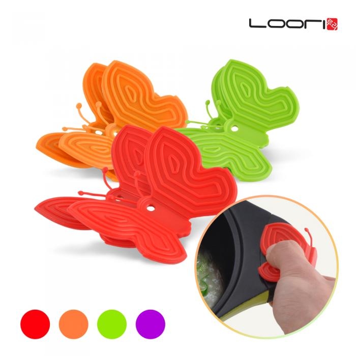 [루리] 실리콘 여왕나비 손잡이 2P/ 국산생산 냄비손잡이 /냄비집게/주방용품/뜨거운냄비/메모홀더/주방인테리어