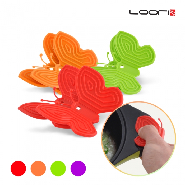 [루리] 실리콘 여왕나비 손잡이 2P/ 국산생산 냄비손잡이 /냄비집게/주방용품/뜨거운냄비/메모홀더/주방인테리어