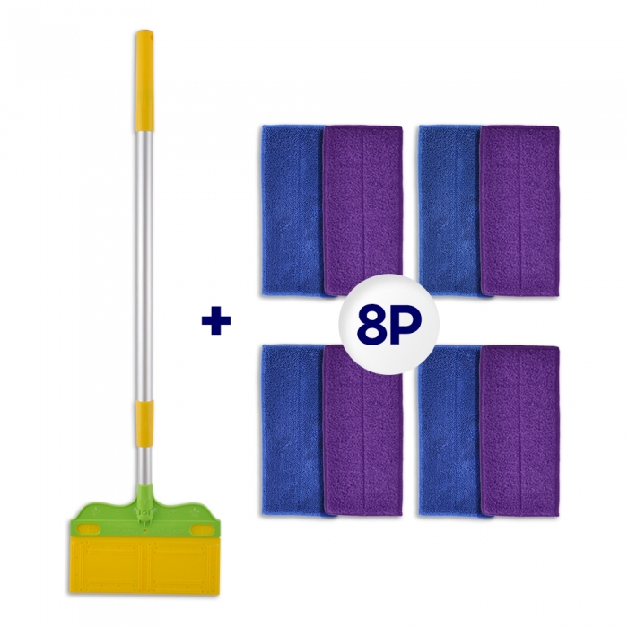 [루리] 멀티싹싹 프리미엄(밀대봉+패드8p)/국산 밀대걸레 세트