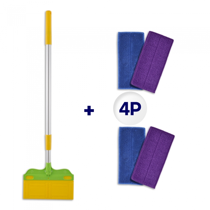 [루리]멀티싹싹 일반형(밀대봉+패드4p)/국산 밀대걸레 세트