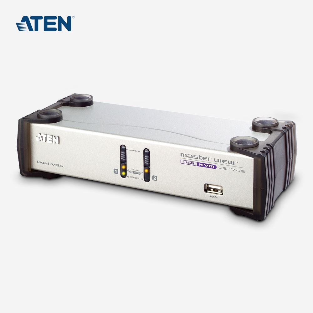 [ATEN] 에이텐 듀얼디스플레이 USB VGA 2포트 KVMP 스위치 CS1742