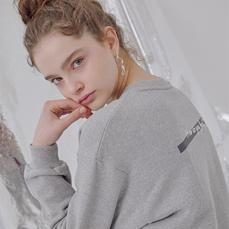 Lettering Loose Fit Sweatshirt (Grey)