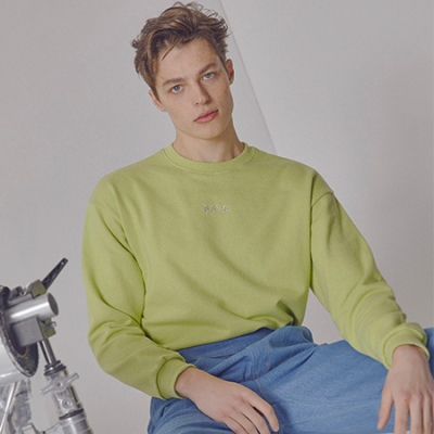 Lettering Loose Fit Sweatshirt (Lime)