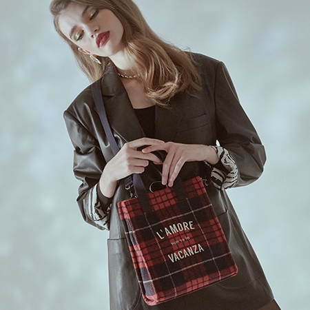 Tartan Small Tote Bag (Red)