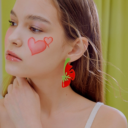 Summer Hibiscus Earring (Red)